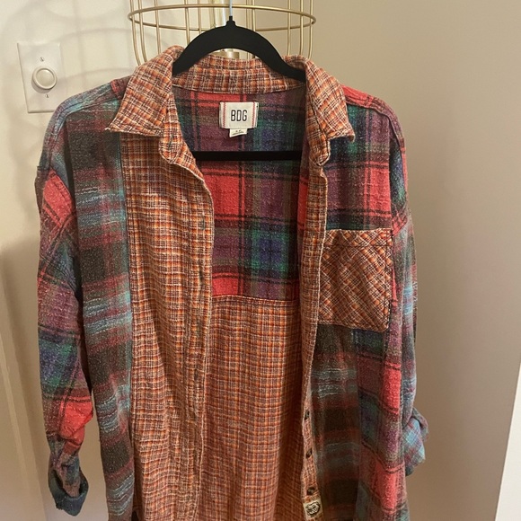 BDG Tops - Urban Outfitters Colorful Plaid Button-Up Shirt